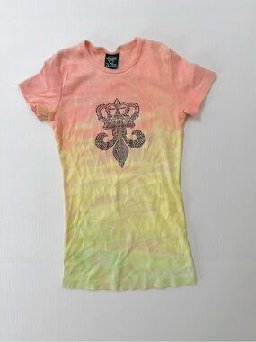 Sledge U.S.A. Pastel Rhinestone Fitted Tee — Gothic Mcbling Size Med